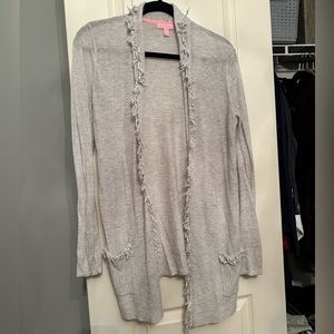 Gray long sleeve cardigan